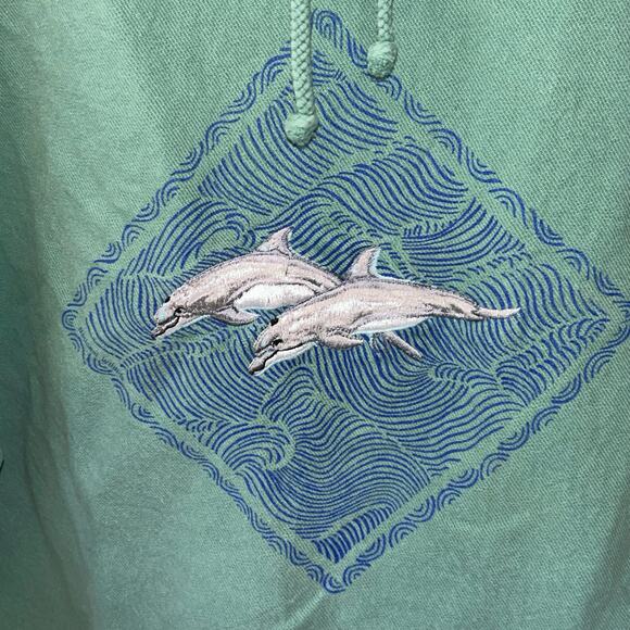 Vintage National Wildlife Sweatshirt adult S/M Drawstring Mock Neck Dolphin - Picture 3 of 9
